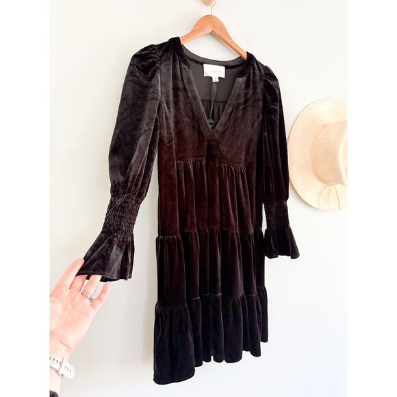 Tuckernuck | Pomander Place | NWT Black Velvet Kenzo Dress Black | Sz XS - Picture 3 of 10